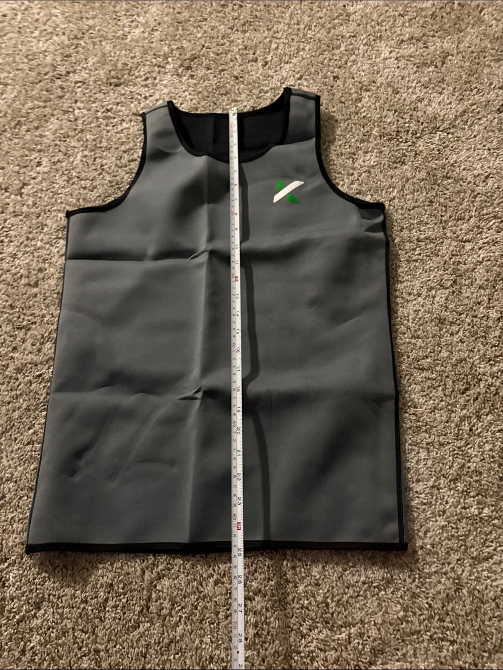 Men's Gray Swim Rash Guard Tank with Green Logo Accent